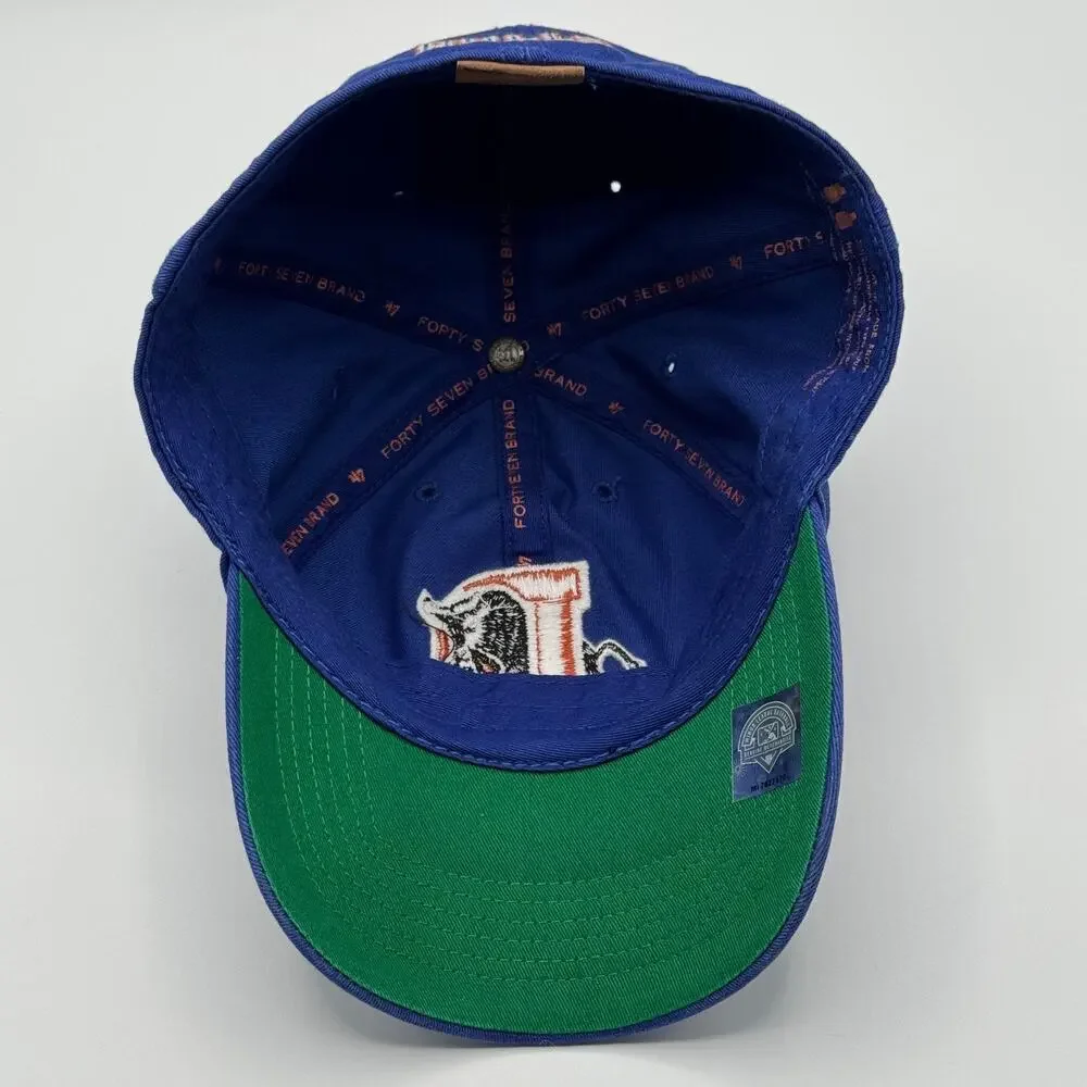 Durham Bulls 47 Brand Franchise Fitted Baseball Hat Cap Medium Blue Orange